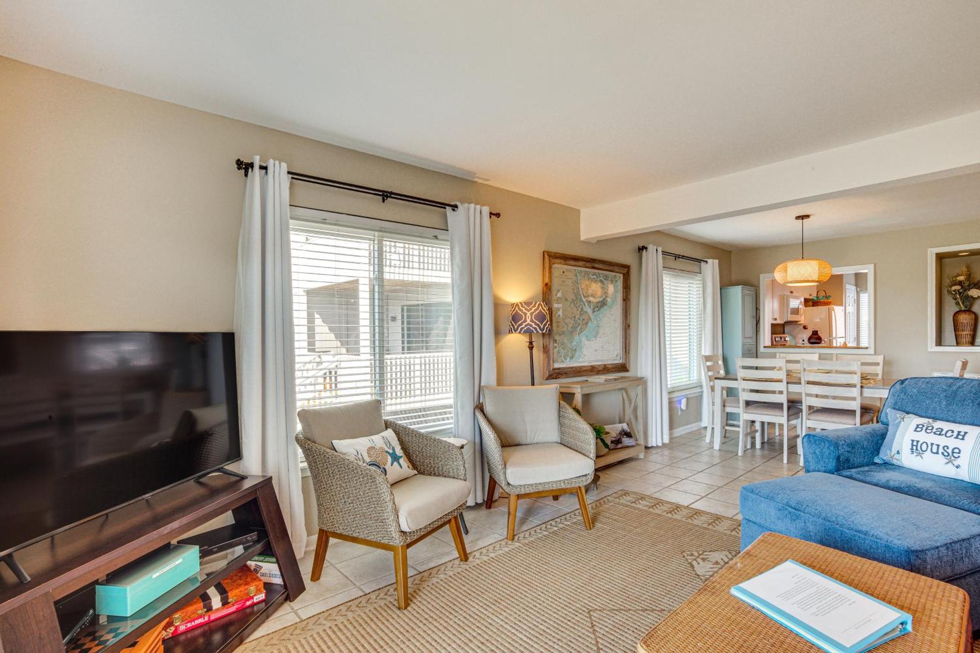 Harbor Island Condo With Deck - Steps To Beach! Oceanmarsh Subdivision ภายนอก รูปภาพ